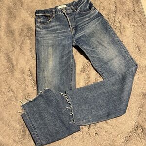 Moussy Vintage Straight Leg Distressed Jeans